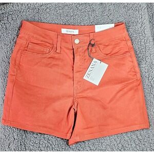 Zenana Womens High Waisted Denim Shorts Burnt Orange Size Medium NWT